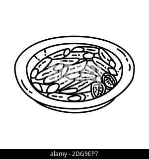 Penne Icon. Doodle Hand Drawn or Outline Icon Style Stock Vector