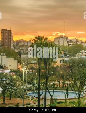 Buenos Aires Sunset Aerial View Stock Photo