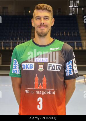 Polish handball player Piotr Chrapkowski fro SC Magdeburg DHB DKB Handball Bundesliga season 2018/19 Stock Photo