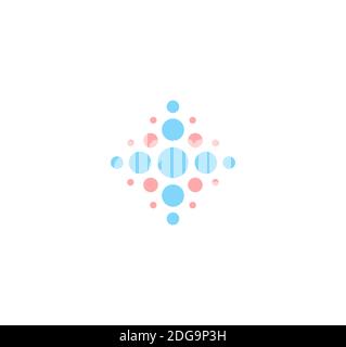 Abstract plus sign, flat dotted style vector logo concept. Medical cross isolated icon on white background. Identity modern symbol for medicine or Stock Vector
