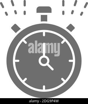 Vector stopwatch, timer, clock, watch grey icon. Stock Vector