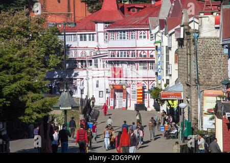 India, Himachal Pradesh, Shimla, The Ridge,  Half-timbered General post Office Stock Photo