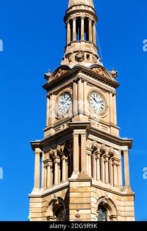 In  sydney the antique clock tower in the sky Stock Photo