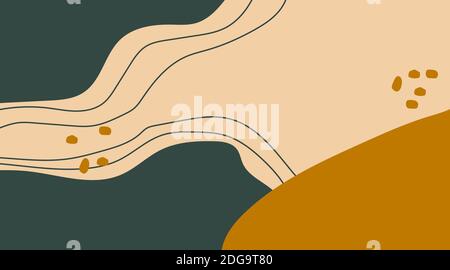 Abstract template design background composition of minimal organic shapes in trendy contemporary collage style. Vector illustration Stock Vector