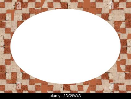 Blank Landscape Frame With Mosaic Rounded Edges Stock Photo