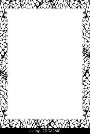 White Frame with Decorated Borders Stock Photo