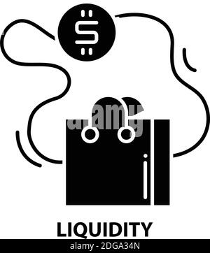 liquidity icon, black vector sign with editable strokes, concept illustration Stock Vector
