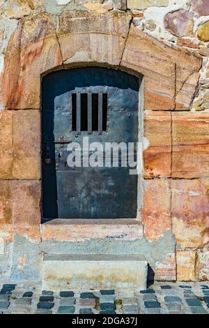 Dungeon Door Jail, Montjuic Castle Barcelona Stock Photo