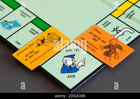 Monopoly board game - Go to Jail and Marvin Gardens spaces Stock Photo ...