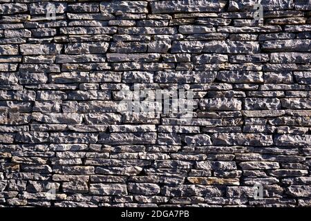 stone wall surface, Black brick wall texture, brick surface for background. Vintage wallpaper. Stock Photo