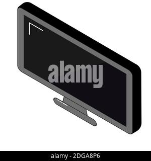 Computer monitor icon in isometric. In cartoon style isolated on white background. Vector illustration Stock Vector