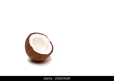 Half of coconut isolated on white background Stock Photo
