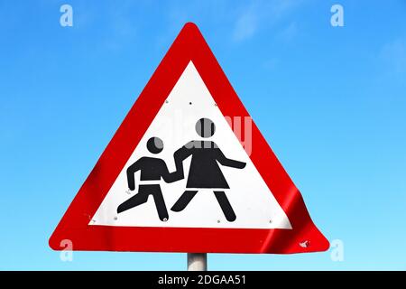 Crosswalk sign  simbol isolated  in the sky Stock Photo