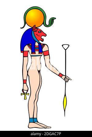 Egyptian goddess Bastet -  ancient solar and war goddess Stock Photo