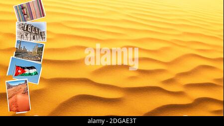 From all over the jordan in a desert  patchwork Stock Photo