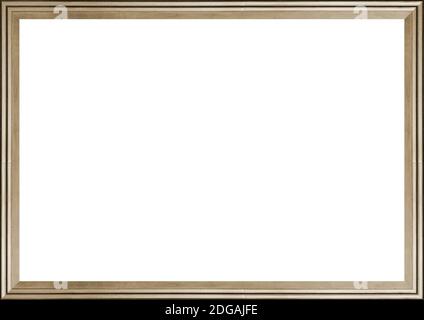 White Landscape Frame With Ornate Wooden Edges Stock Photo - Alamy