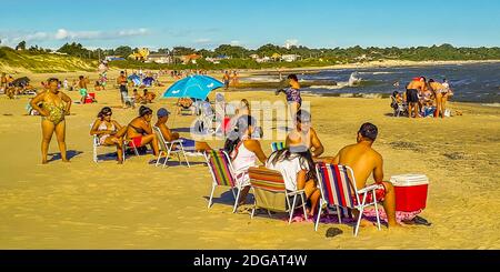 People at Beach, Canelones, Uruguay Stock Photo