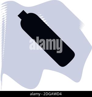 Hair color bottle vector, barber, salon, hair, black bottle on lilac spot icon of a set, isolated on white background. EPS 10 Stock Vector