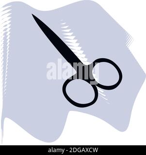 Nail scissors vector, barber, salon, hair, black scissors on lilac spot icon of a set, isolated on white background. EPS 10 Stock Vector