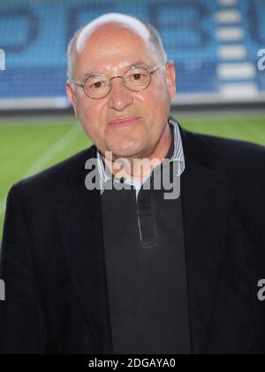 German lawyer and politician Dr Gregor Gysi party Die Linke at talk round in Magdeburg 2019 Stock Photo