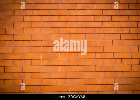 Clean newly red brick wall pattern. Abstract red new brick background. Red new brick wall pattern background. Stock Photo