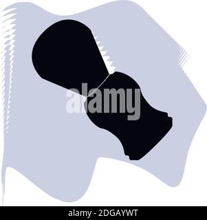 Shaving brush vector, barber, salon, hair, black brush on lilac spot icon of a set, isolated on white background. EPS 10 Stock Vector