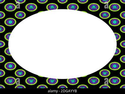 Blank Landscape Frame With Patterned Design Rounded Borders Stock Photo