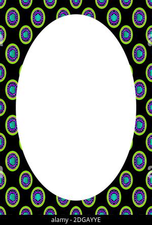 Blank Frame With Patterned Design Rounded Borders Stock Photo