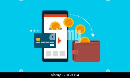 Credit card payments, electronic transactions and cashback Stock Vector