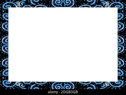 White Landscape Background with Decorated Design Borders Stock Photo