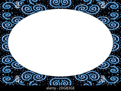 White Landscape Background with Decorated Design Rounded Borders Stock Photo