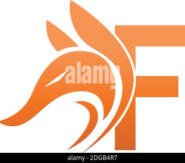 Fox head icon combination with letter F logo icon design vector Stock Vector