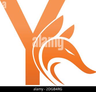 Fox head icon combination with letter Y logo icon design vector Stock Vector