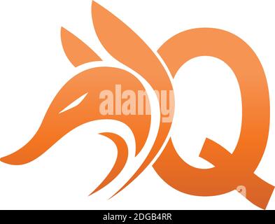 Fox head icon combination with letter Q logo icon design vector Stock Vector