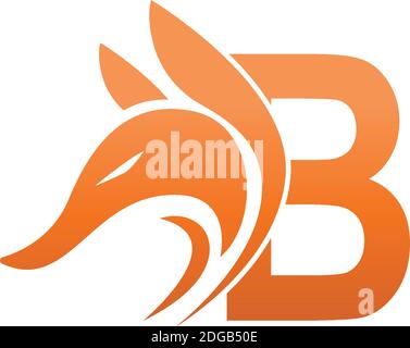 Fox head icon combination with letter B logo icon design vector Stock Vector