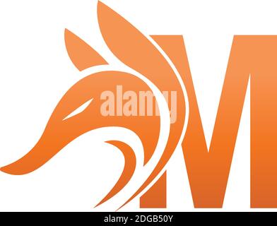 Fox head icon combination with letter M logo icon design vector Stock Vector