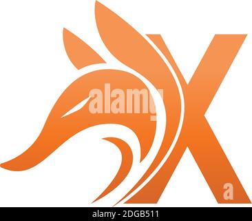 Fox head icon combination with letter X logo icon design vector Stock Vector