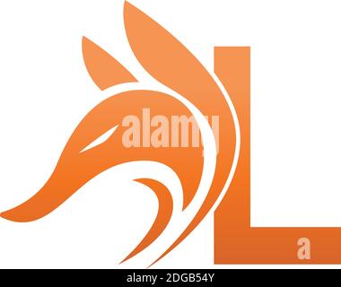 Fox head icon combination with letter L logo icon design vector Stock Vector
