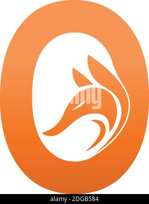 Fox head icon combination with letter O logo icon design vector Stock Vector
