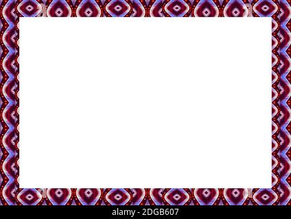 Landscape Frame with Geometric Patterned Borders Stock Photo