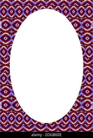 White Frame with Geometric Patterned Rounded Borders Stock Photo