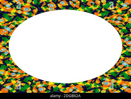 White Landscape Frame with Colored Rounded Edges Stock Photo
