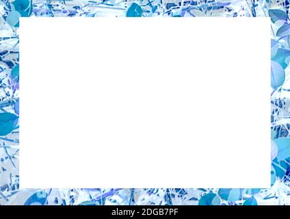 White Lansdcape Frame With Nature Patterned Edges Stock Photo