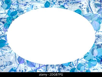White Lansdcape Frame With Nature Patterned Rounded Edges Stock Photo