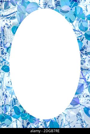 White Frame With Nature Patterned Rounded Edges Stock Photo