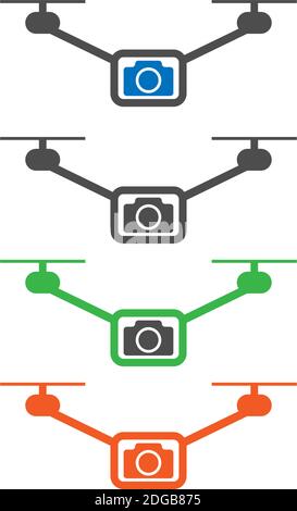 Drone icon logo design vector template Stock Vector