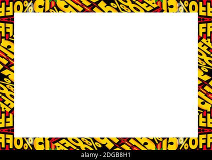White Landscape Background with Patterned Borders Stock Photo