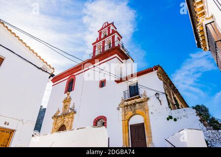 San José church, belonged to a former Carmelite convent. Religious monument of the seventeenth century, this church is reminiscent of Arabs. Grazalema Stock Photo