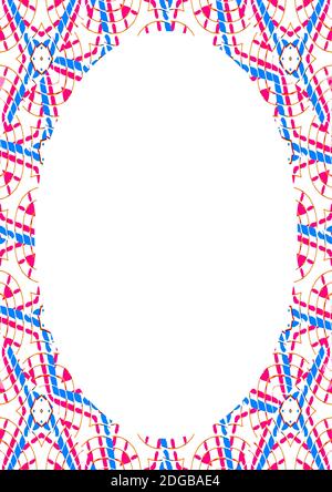 Empty Frame With Colored Patterned Rounded Borders Stock Photo