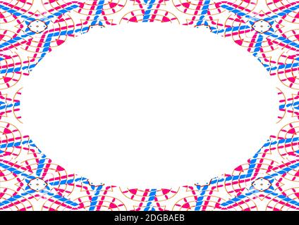 Empty Landscape Frame With Colored Patterned Rounded Borders Stock Photo